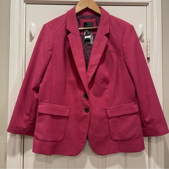 The Limited Jackets & Blazers - The Limited Blazer Jacket Sz XL Purple Magenta 3/4 Sleeves Preppy Career Office